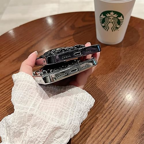 Miniatura 3 de Spevert Funda de lujo con purpurina para iPhone 15 con bonito soporte de astronautas protección militar contra caídas protección completa de lente