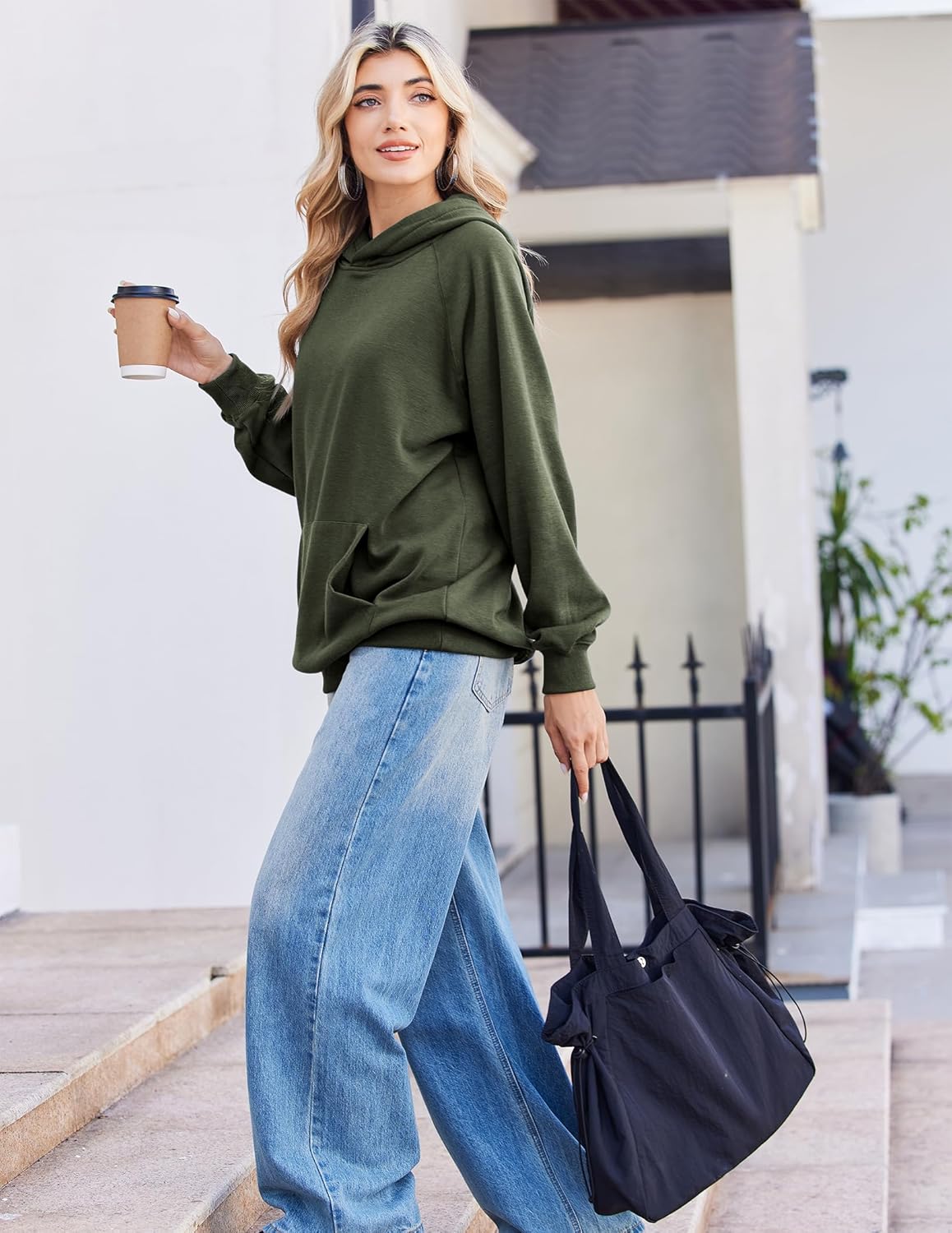 Zeagoo Womens Fleece Hoodies Soft Midweight Casual Hooded Sweatshirts Fall Winter Pullover Tops Kangaroo Pocket - Image 5