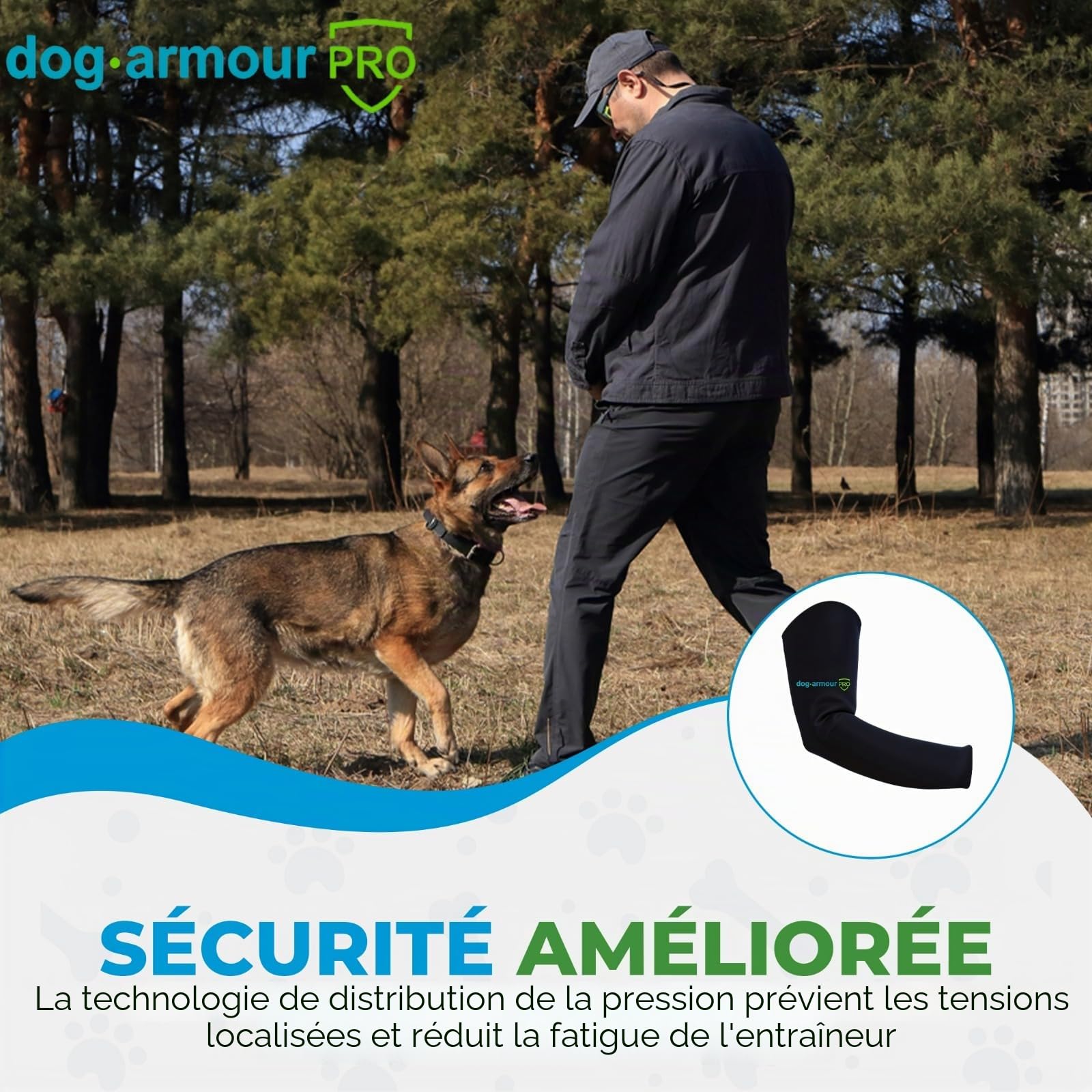Manchette de morsure pour chien en néoprène – Résistante aux morsures, durable et légère – Équipement d'entraînement pour chiens K9, de police et de sport – Protection du bras