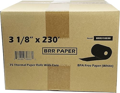Miniatura 2 de (75 rollos) Rollos de recibos de papel térmico de 3 1/8 x 230 pulgadas para todas las impresoras Clover POS Cash Register, Star Micronics SCP700