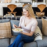 Vista 26 de Grow Forward Tazones de paja de trigo prémium para pasta, 30 onzas, irrompibles, anchos y poco profundos, juego de 6 cuencos de plástico