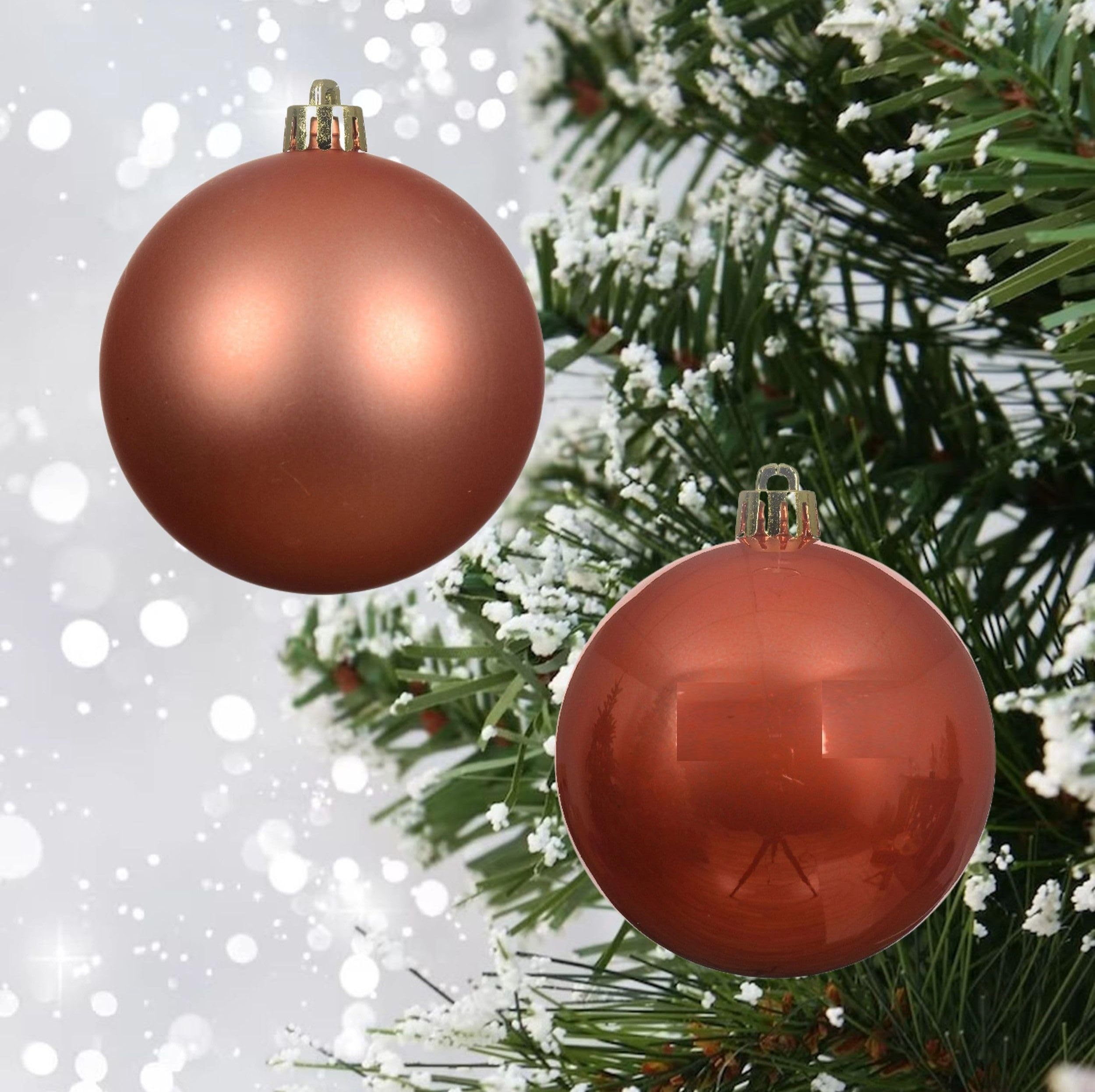 Shop4allsorts Spiced Pumpkin 24 Orange Christmas Baubles - Decorations - Tree Hanging Ornaments - 60Mm 6Cm Matte Shiny Set - Autumn Halloween Ornaments