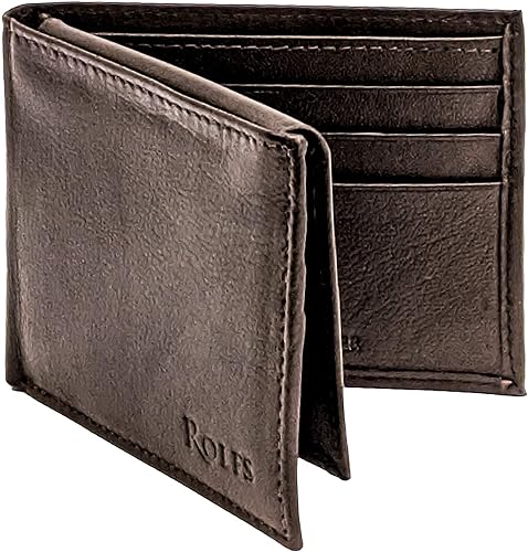 Rolfs Bifold Wallet for Mens, RFID Blocking Genuine Leather Men Wallet, 4.25 x 3.25 Inch Slim, Compact and Lightweight
