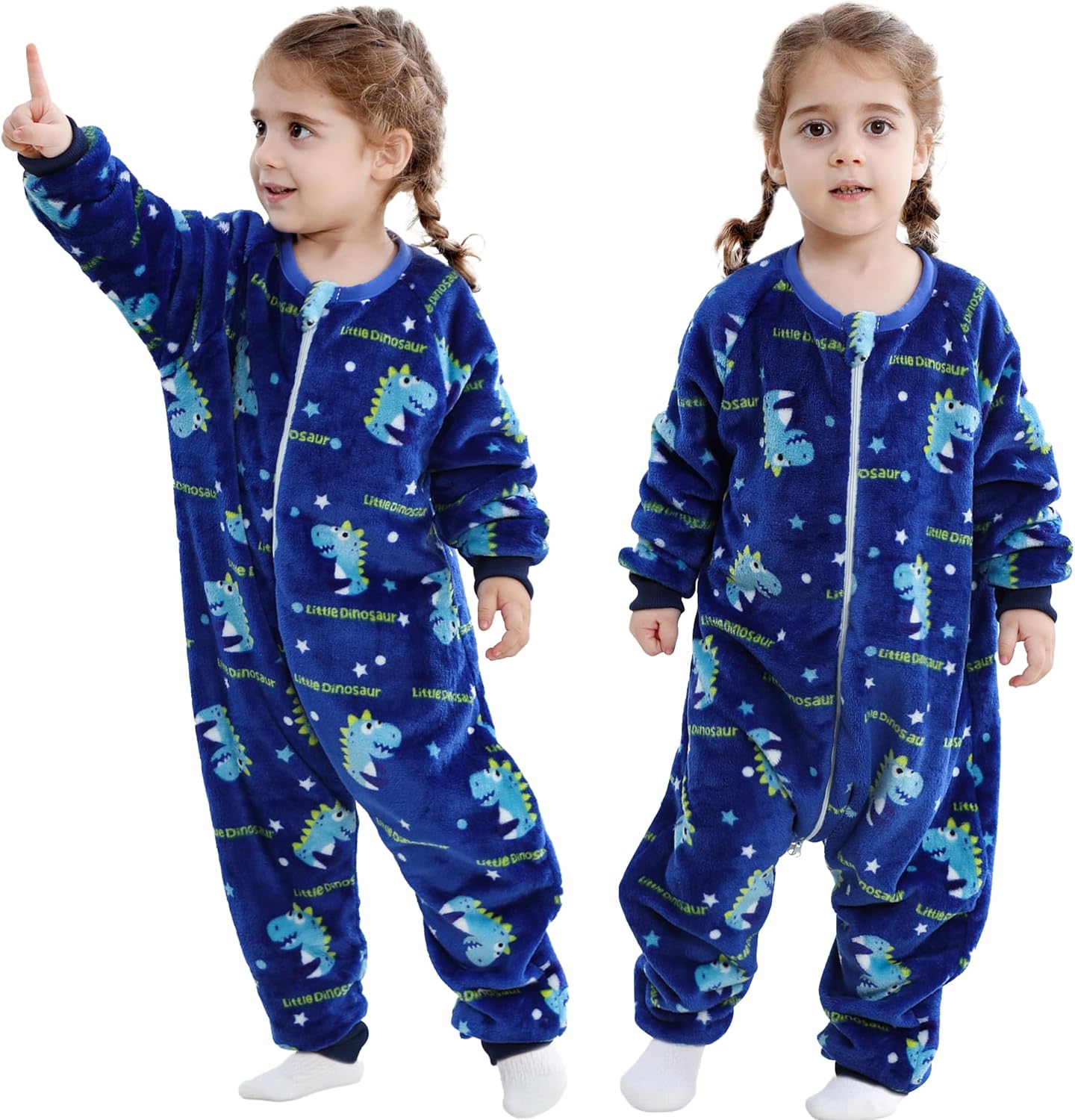 MICHLEY Toddler Flannel Sleeping Sack with Feet,Long Sleeve Baby Sleeping Bag 3-Way Zipper Super Warm Wearable Blankets MICHLEY Toddler Flannel Sleeping Sack with Feet,Long Sleeve Baby Sleeping Bag 3-Way Zipper Super Warm Wearable Blankets