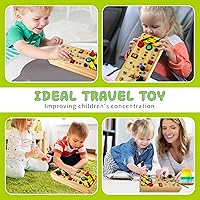 Vista 6 de TenFans Tabla Ocupada Montessori con 8 modos de luz LED - Juguetes sensoriales para niños de 3 a 5 años y viajes en avión, tablero de actividades