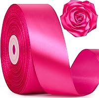 Vista 18 de Cinta de satén marfil de 1-1/2 pulgadas de ancho, cinta de tela de poliéster sólido de 50 yardas para hacer rosas, día de la madre, envoltura