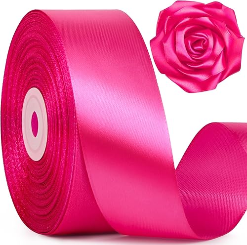 Miniatura 18 de Cinta de satén marfil de 1-1/2 pulgadas de ancho, cinta de tela de poliéster sólido de 50 yardas para hacer rosas, día de la madre, envoltura