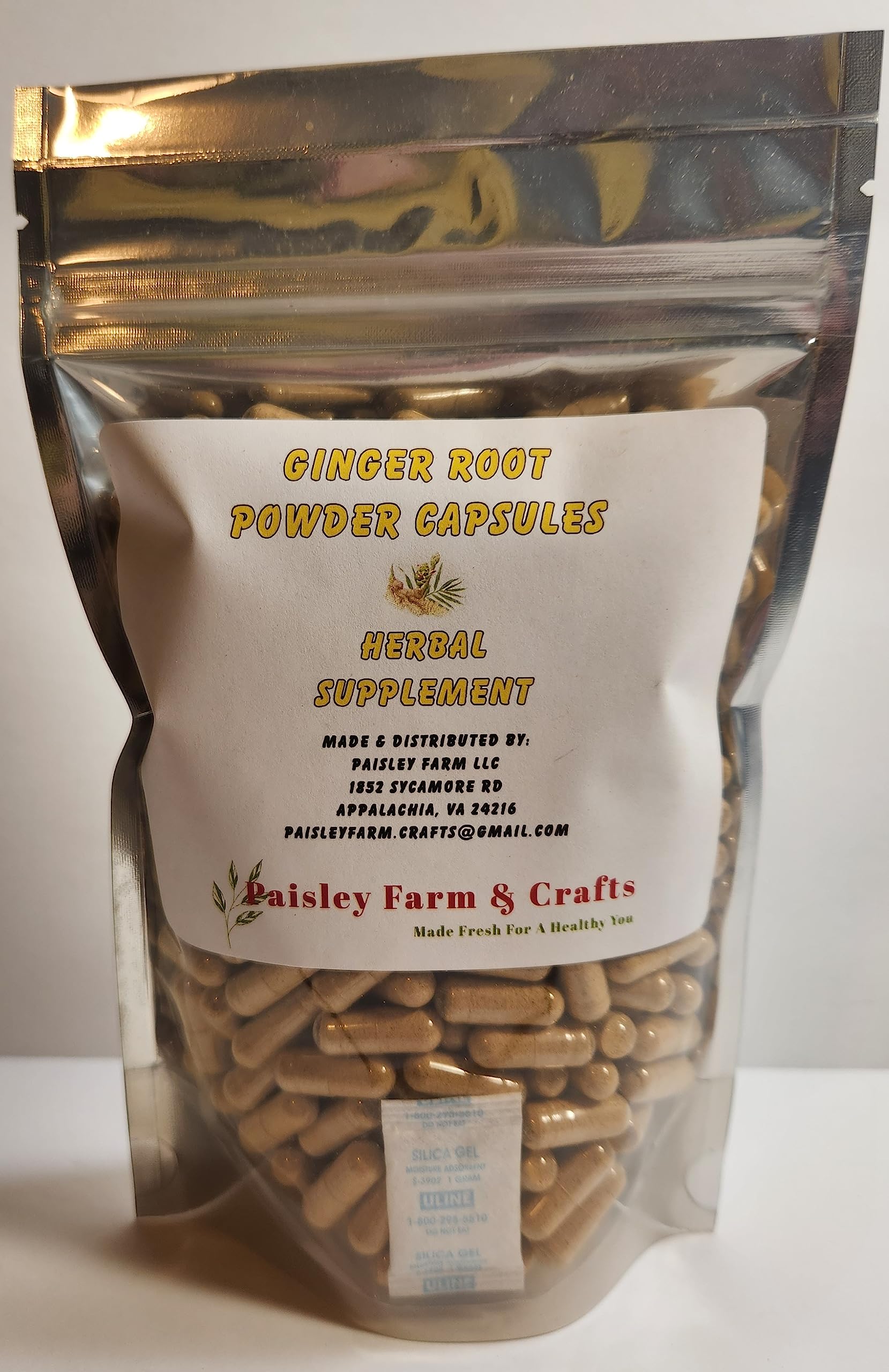 PAISLEY FARM & CRAFTS MADE FRESH FOR A HEALTHY YOU Suplemento fitoterápico de gengibre em cápsulas — 300 cápsulas