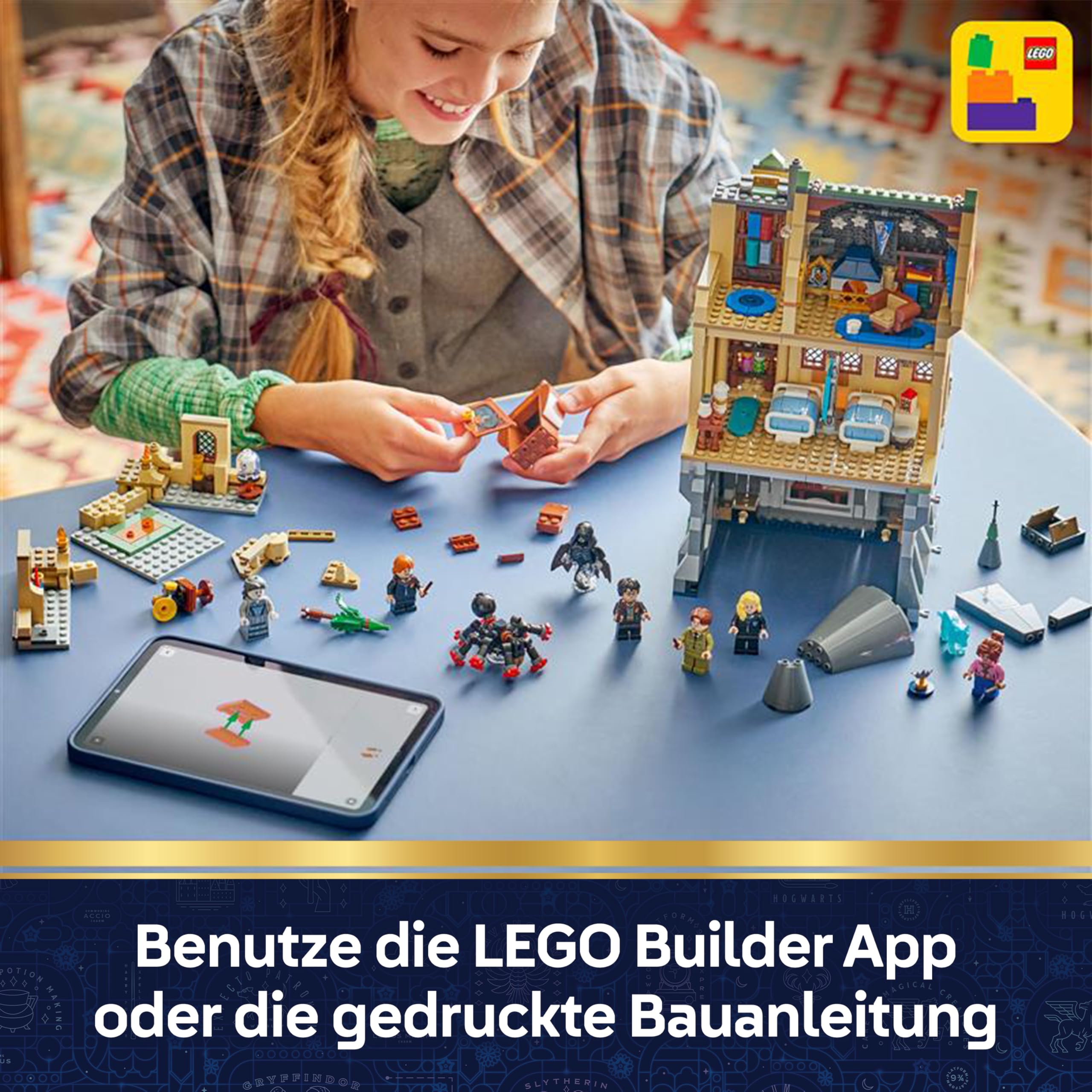 LEGO Harry Potter Schloss Hogwarts: Krankenflügel - DIY Set mit 7 Minifiguren - Modellbau mit Hermine und Ron Figuren - Kreatives Geschenk für Mädchen, Jungen und Fans ab 9 Jahren - 76463