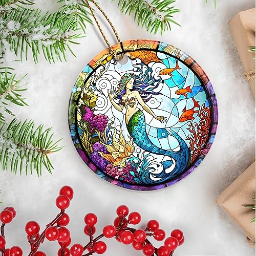 Miniatura 20 de Touber Adorno de Navidad, decoración de Navidad, idea de regalo de vacaciones, recuerdo de reliquia, cerámica redonda, intercambio de regalos, idea