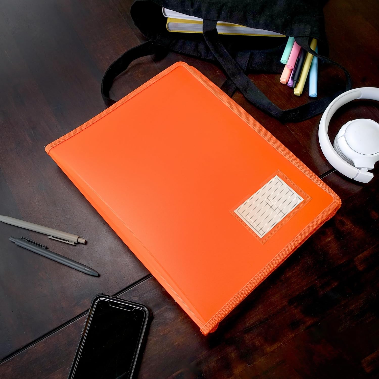 Bantex, Zipper Binder A4, 2D Ring, 25mm, Orange