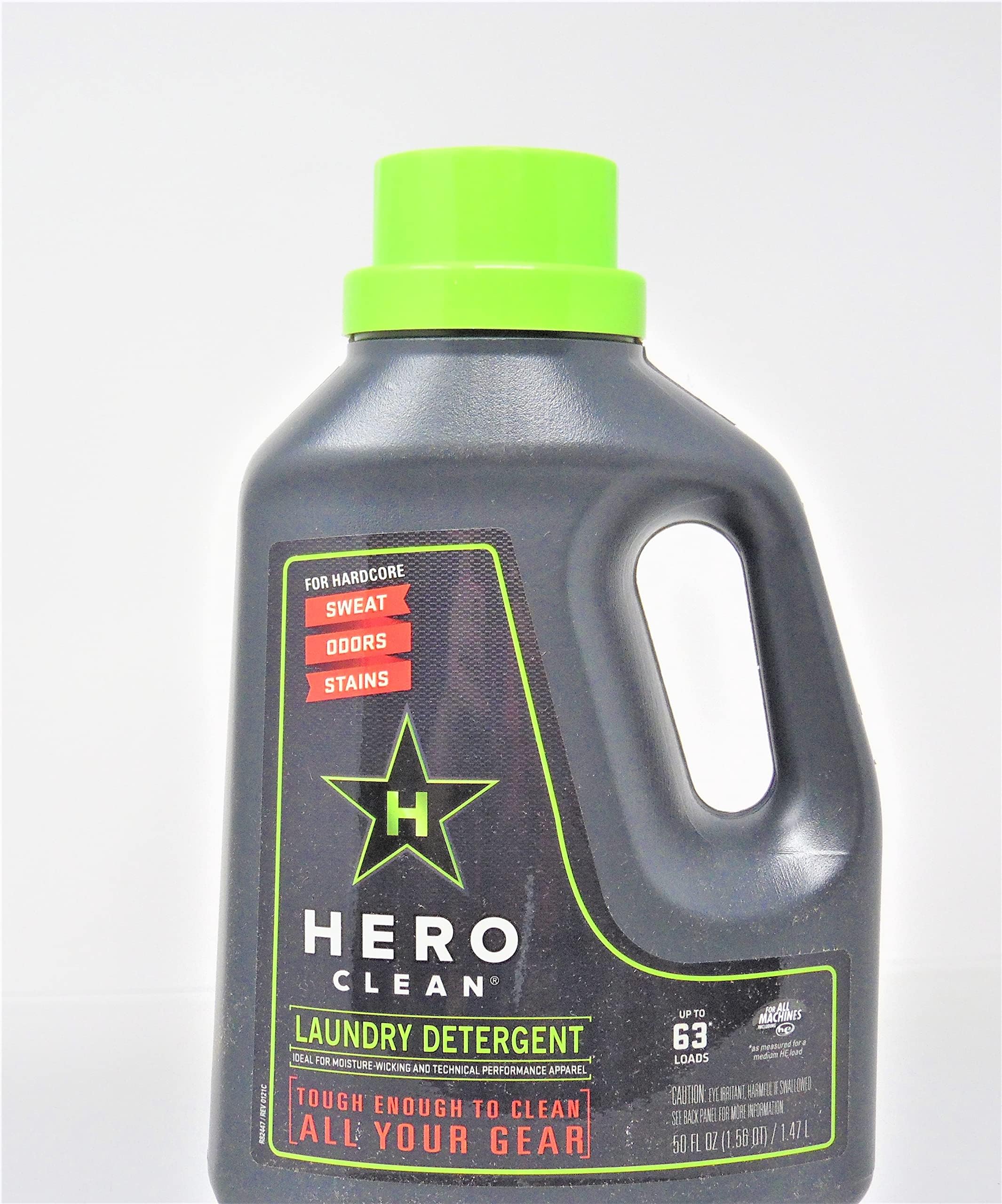 Hero Clean Liquid Laundry Detergent โ 5 in 1 Sport + Everyday with World-Class Odor Control, Advanced 7 Enzyme System for Stains. Juniper Scent (50 Oz)