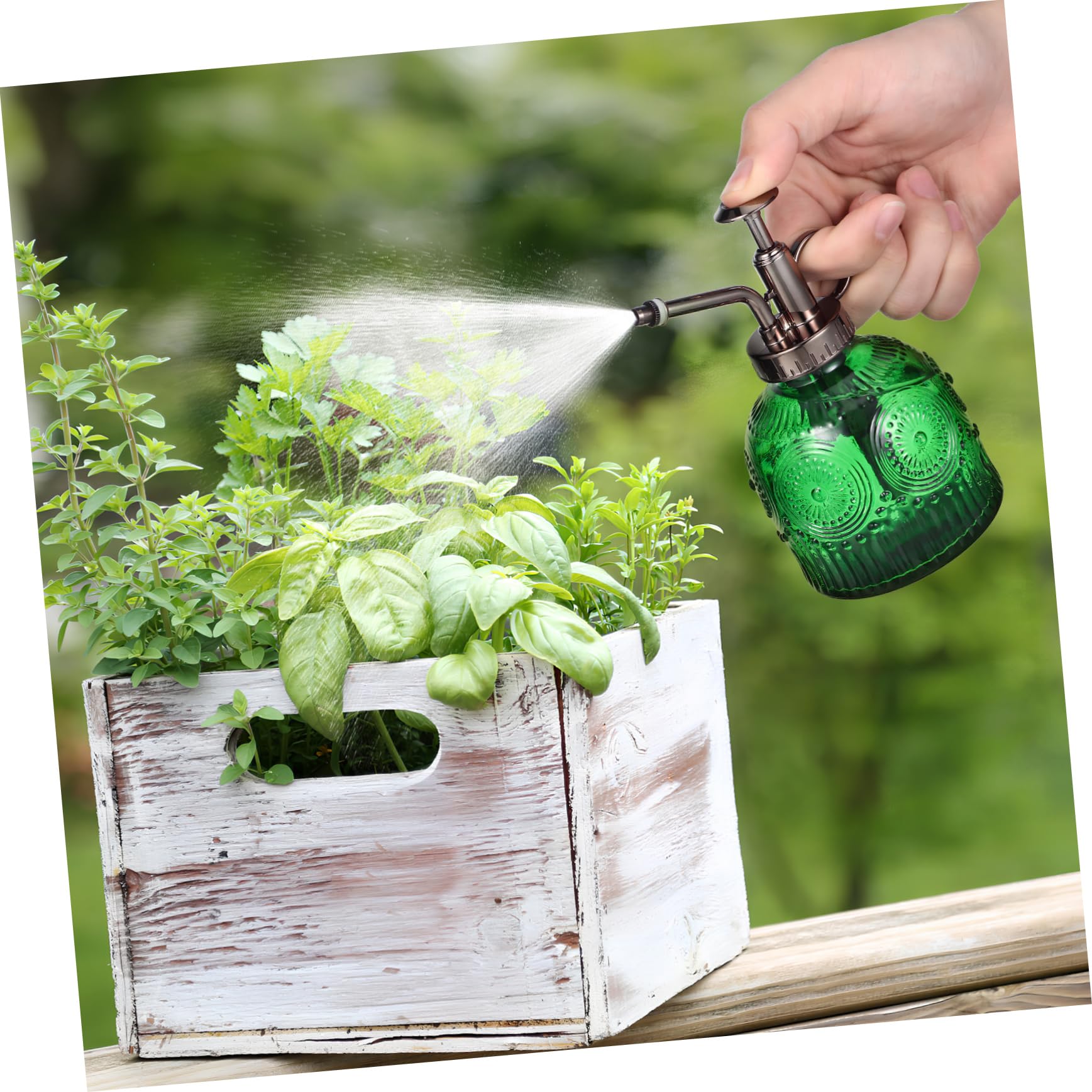 GALPADA 5 Pièces Bouteille Pulvérisateur Plantes Vaporisateur Main Élégant Vert avec Tête Cuivrée Vaporisateur Réutilisable pour Jardinage Intérieur et Extérieur