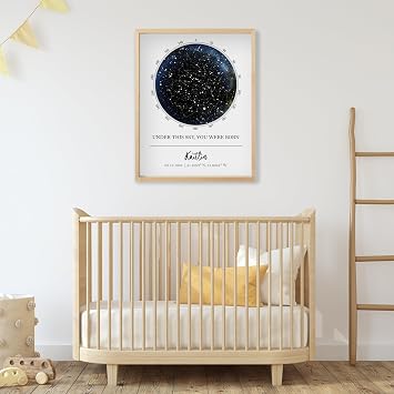 Custom Star Map - Personalized (Multiple Sizes - Unframed Print, Star Constellation Wall Art, Great Gift - Special Occasion, Engagement, Wedding, Birthday, Anniversary)