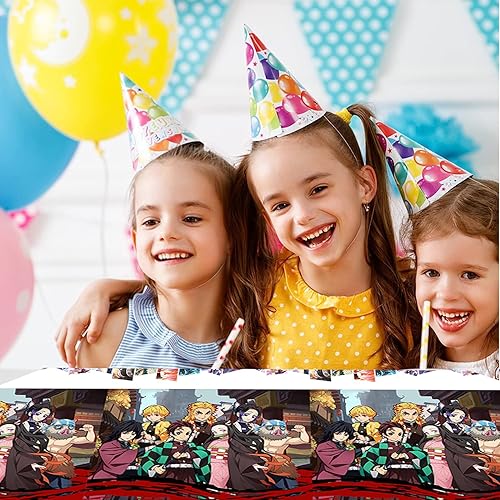 Miniatura 5 de Paquete de 2 manteles de demonio desechables, suministros para fiesta de cumpleaños, mesas rectangulares para baby shower, 70 x 42 pulgadas