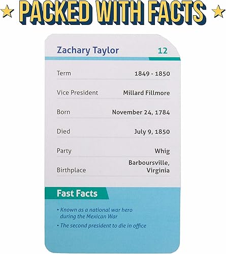 Miniatura 6 de Tarjetas Presidenciales de Estados Unidos - Herramienta de estudio actual y actualizada para presidentes de Estados Unidos Washington a través de