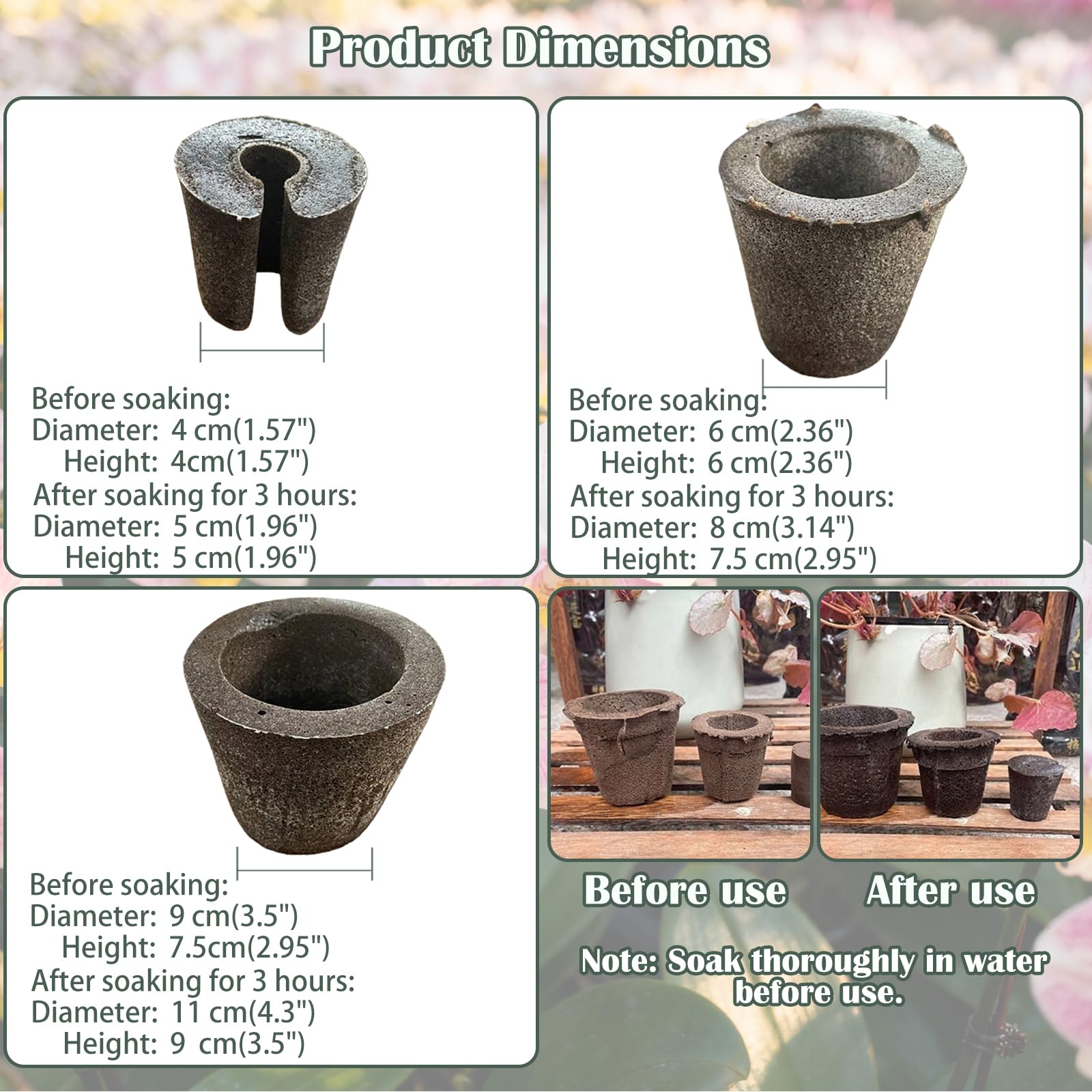 Premium Substrat pour Orchidées | Mélange Aéré et Drainant pour des Racines Saines | Idéal pour Le Rempotage des Phalaenopsis et Dendrobium (⌀9,20PCS)