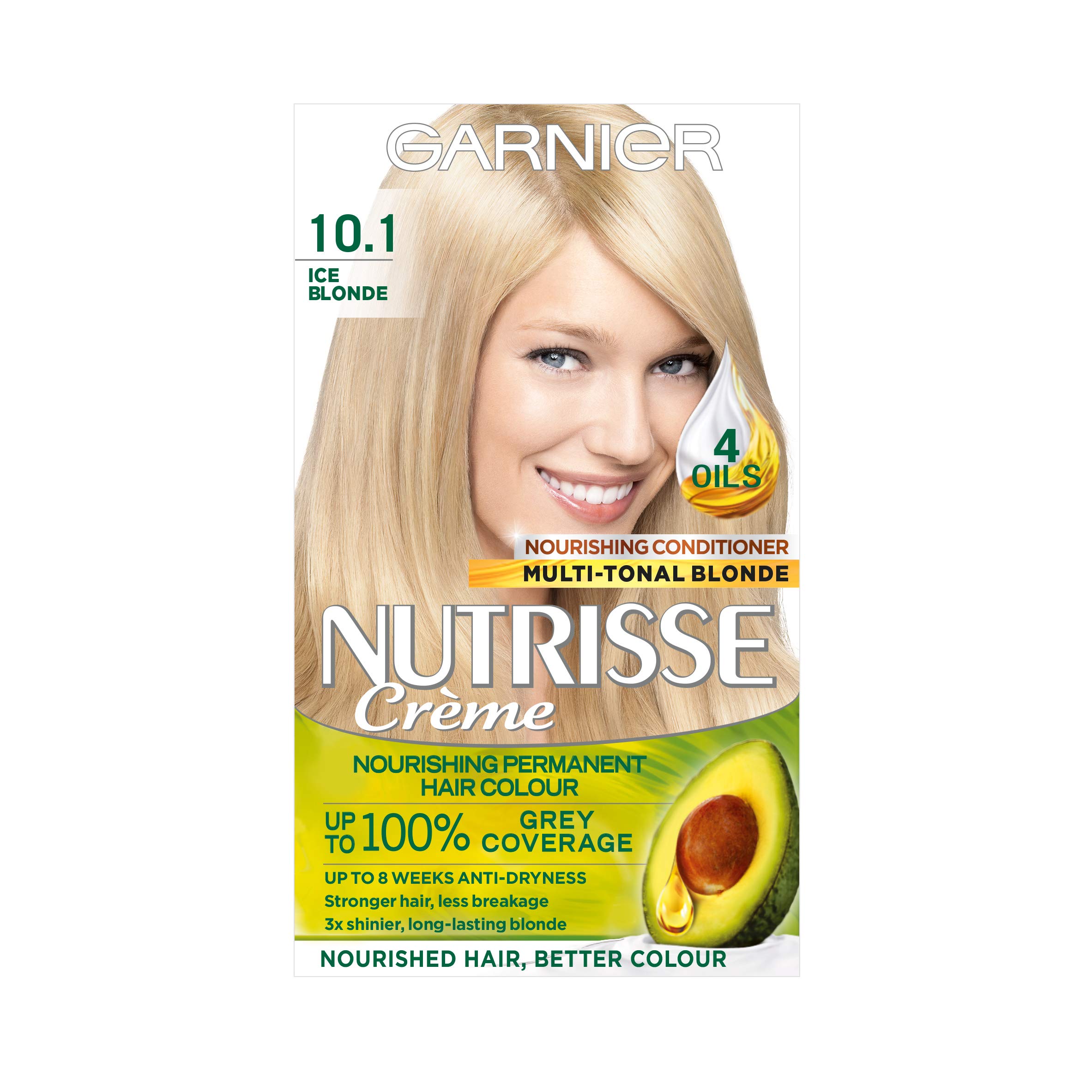 Garnier Nutrisse Ultra Colour Permanent Nourishing Hair Colour, 10.1 Ice Blonde, mix