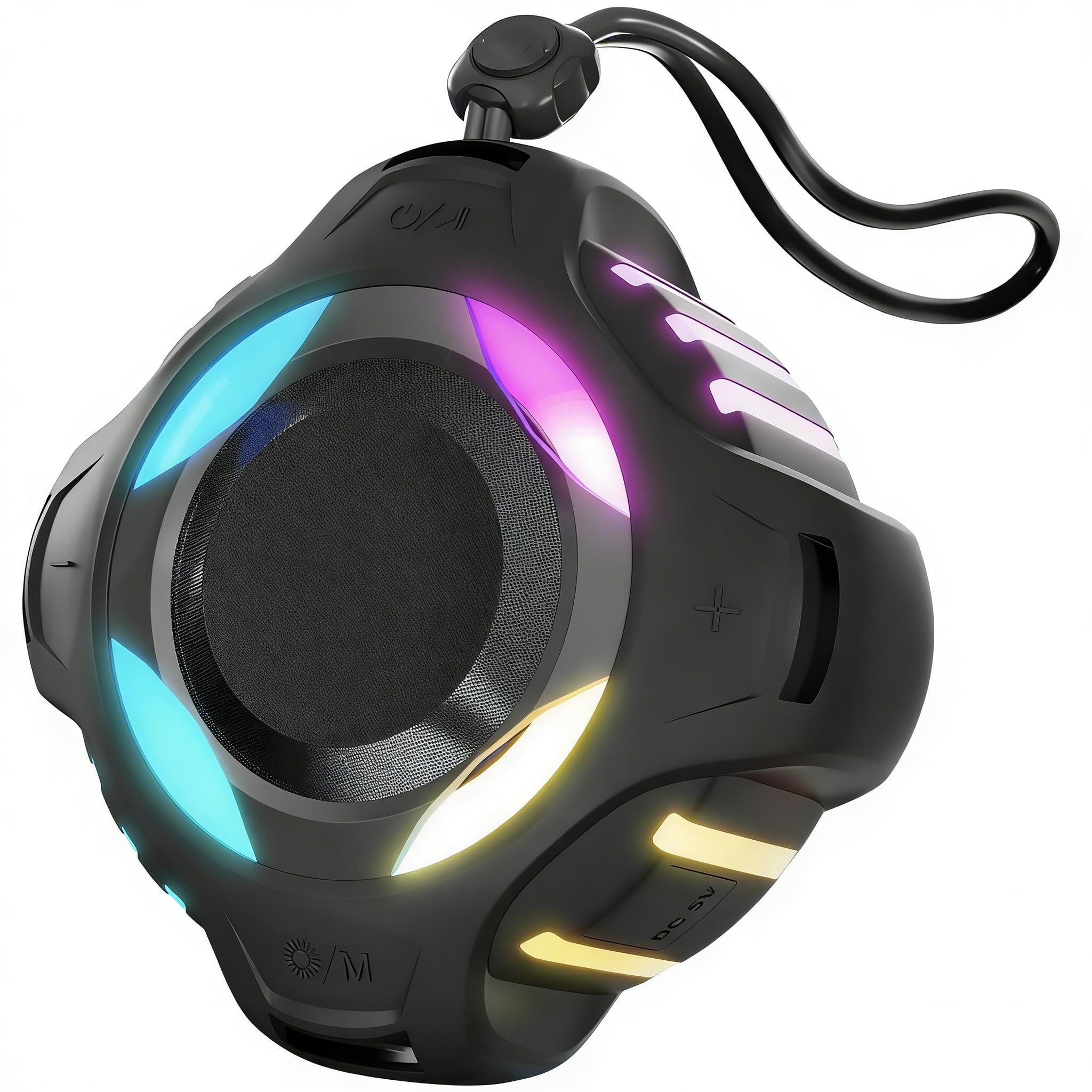 – Waterproof Bluetooth Speaker IPX7, Portable Wireless Bluetooth Speaker, Shower Speaker with Dynamic Lights, TWS Mode, Powerful Crystal Clear Sound, with 24H Playtime for Kayak, Beach/Trip for Unisex