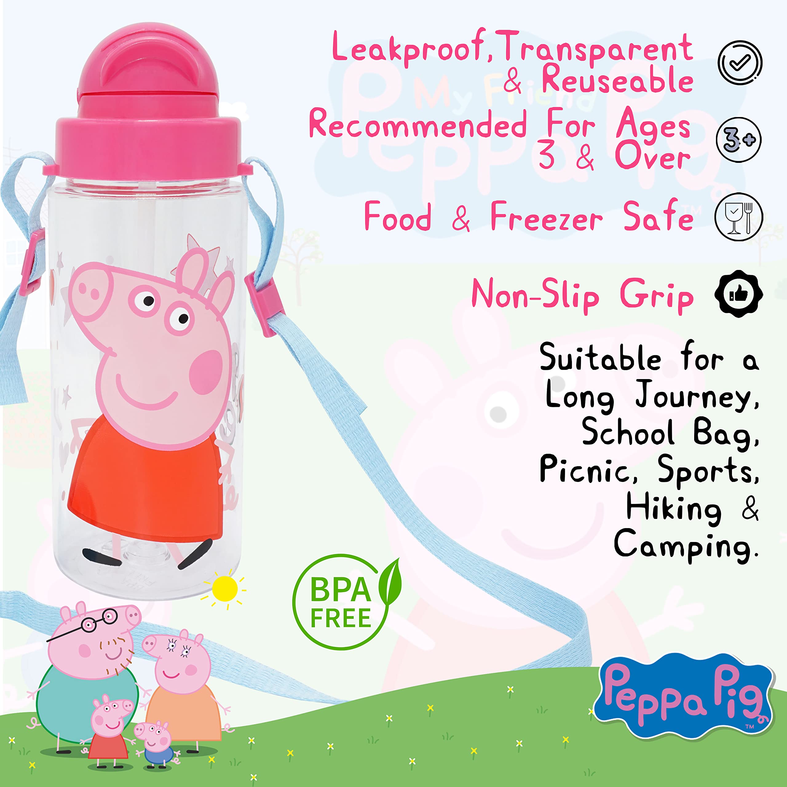 Peppa Pig Bouteille D'eau Tritan Pour Enfants 500 Ml