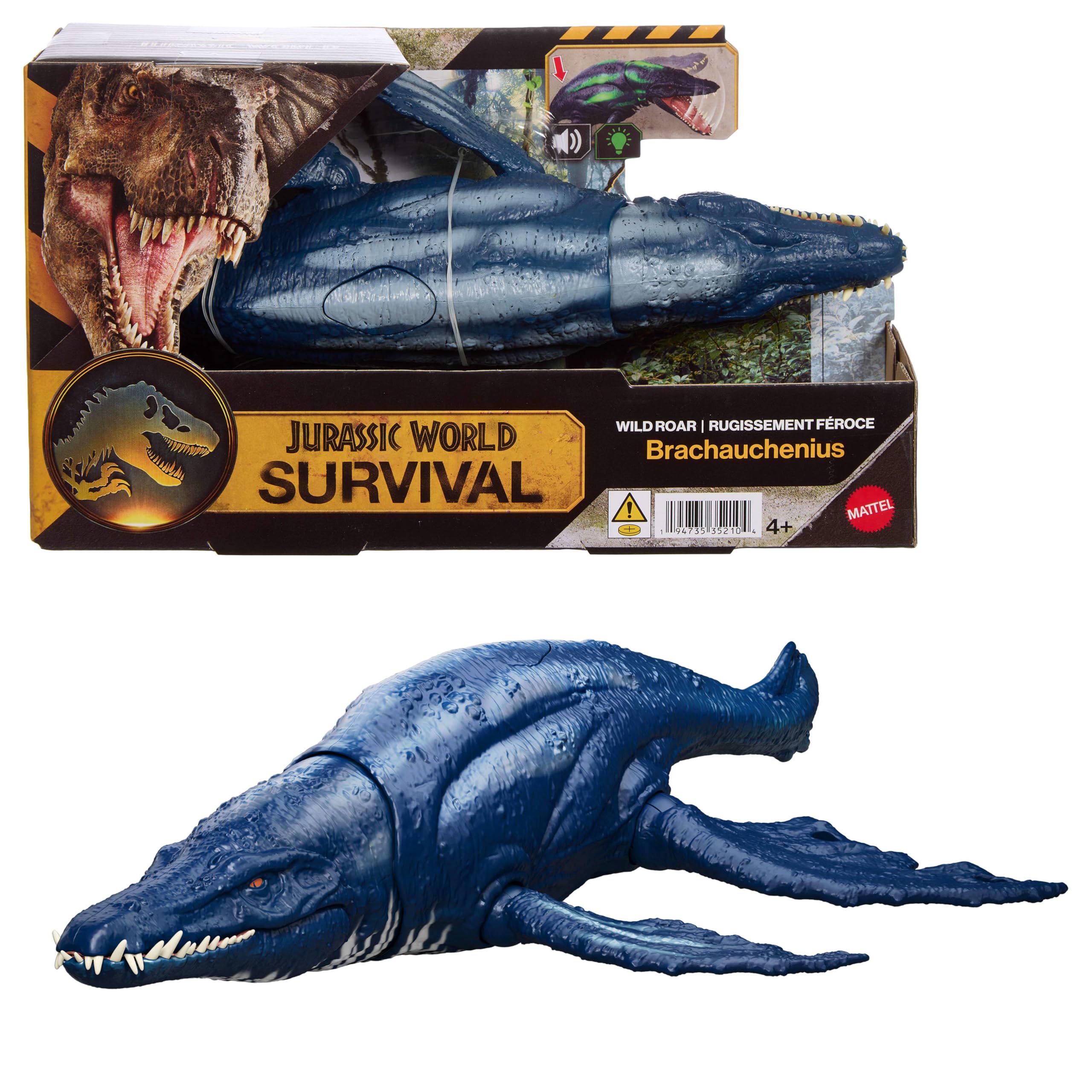 Mattel Jurassic World Figurine de Dinosaure Rugissement Féroce avec Mouvement de mâchoire, Attaque multidirectionnelle et Effets sonores (Les espèces Peuvent Varier), JKL79