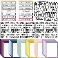 Vista 10 de PerKoop 36 hojas de suministros para tableros de póster de feria científica, 24 subtítulos autoadhesivos para presentación, 4 títulos para proyectos