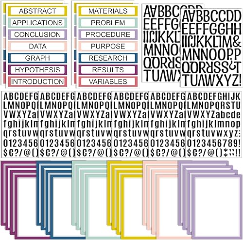 Miniatura 13 de PerKoop 36 hojas de tableros de póster de la feria de ciencias, 24 subtítulos de presentación autoadhesivos, 4 títulos de proyectos de feria