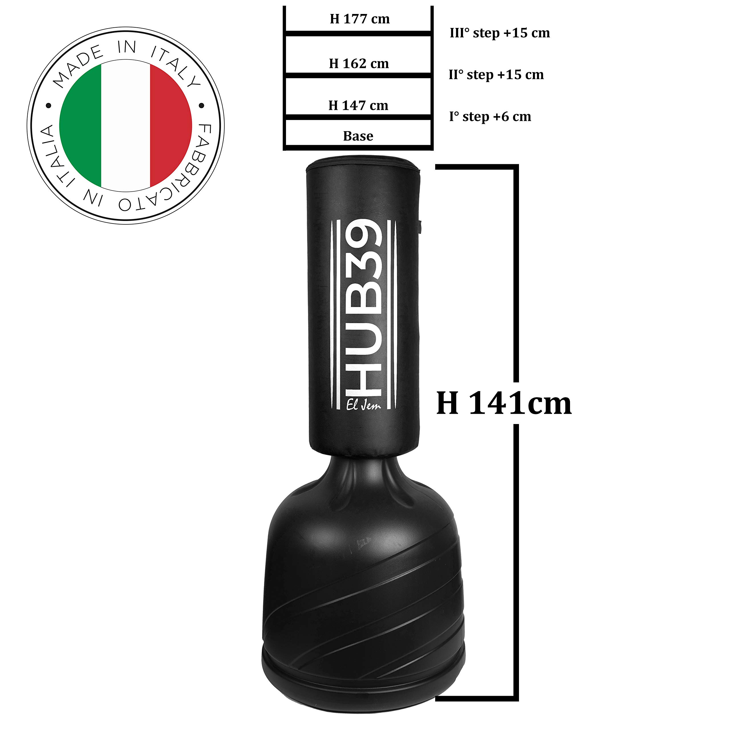 Sacco da Boxe da Terra – Fitboxe con Base Regolabile in 4 Altezze – Allenamento Cardio e Pugilato – Made in Italy per Casa e Palestra
