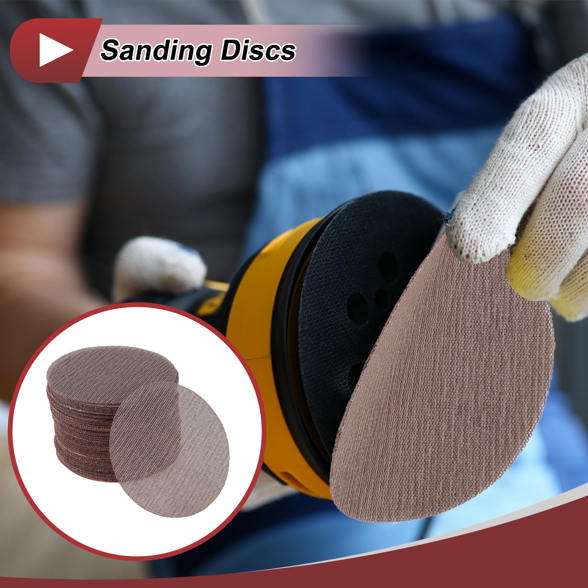 HEROFFIX 50 Pcs 5 Inch Abranet Sanding Mesh Anti-Clog Hook Loop Dust Free Net Sandpaper 120 Grit Brown Aluminum Oxide - Image 2