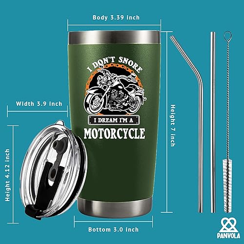 Miniatura 8 de Panvola Vaso de acero inoxidable con texto en inglés "I Don't Snore I Dream I'm A Motorcycle Snorers Motorcyclist Gift Biker Rider For Dad Husband