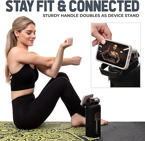 Miniatura 9 de Botellas de agua de vidrio a prueba de fugas de 64 oz - Botella de agua de vidrio grande de borosilicato con popote y marcadores de tiempo - Botella