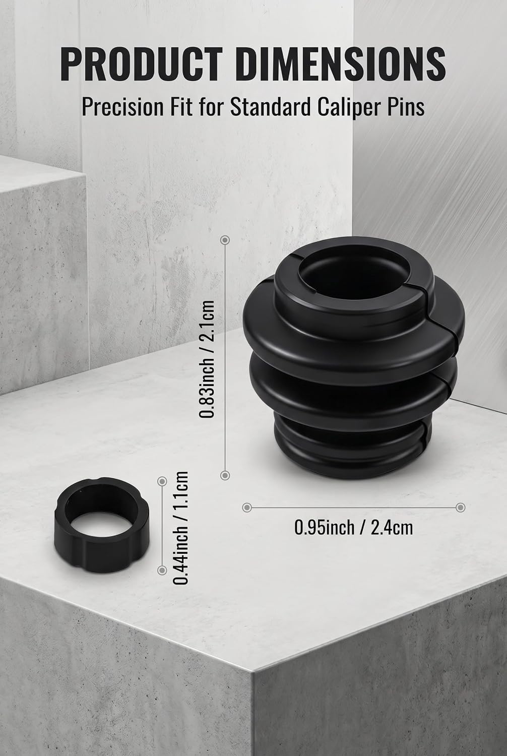 4 PCS Brake Caliper Slide Pin Dust Boot Kit, with 2 Retaining Rings