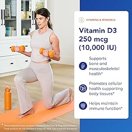 Pure Encapsulations Vitamin D3 250 mcg (10,000 IU) - Supplement to Support Bone, Joint, Breast, Heart, Colon & Immune Health - with Premium Vitamin D - 120 Capsules