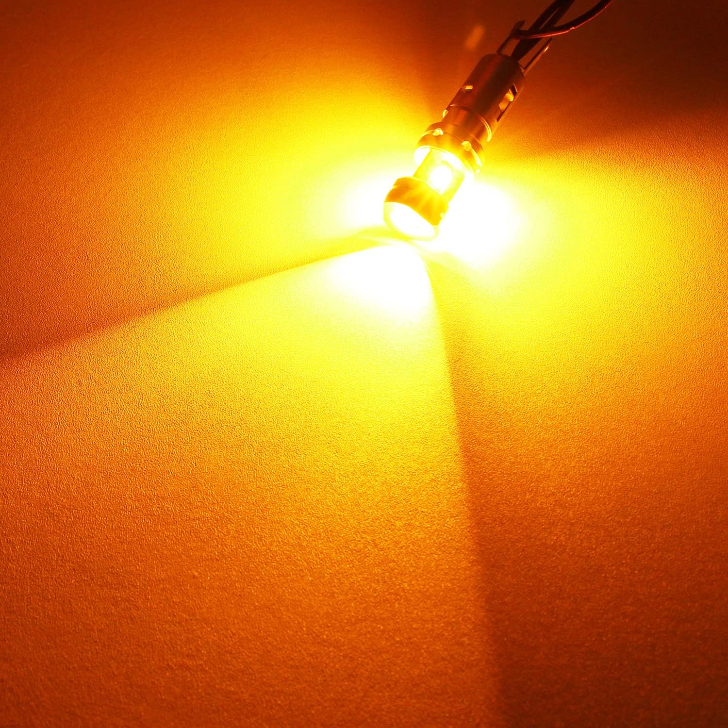PHINLION 1157 7528 Amber LED Turn Signal Light Bulbs Super Bright 2057 2357 2397 3496 LED Bulb for Blinker and Parking Lights, Amber Yellow