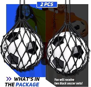 TOBWOLF Football Kick Trainer, Soccer Return Trainer Net Fits Ball Size 3, 4, 5, Hands-Free Soccer Kick Throw Training Aid