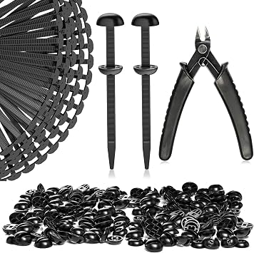Haiou Zip Ties Kit with Flush Cutter, 100-Pack Heavy Duty Self-Locking Nylon Cable Ties for Car Repair, Automotive Trim Bumper Clip & Outdoor DIY Use