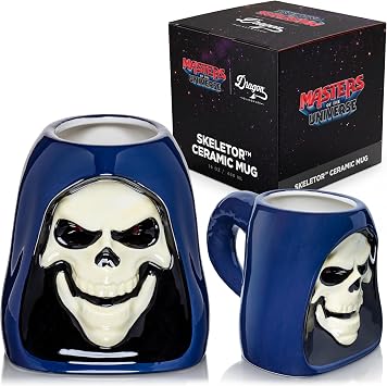 Dragon Glassware x Masters of the Universe Skeletor Ceramic Mug, 16 oz | MOTU Figural Mug; Official Masters of the Universe 2026 Movie Merch