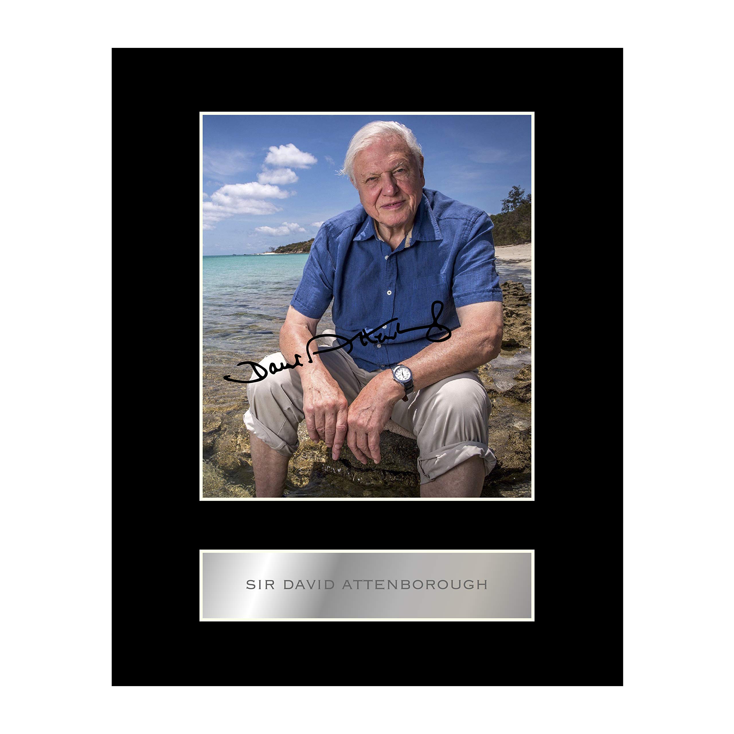 Iconic pics Sir David Attenborough Signed Mounted Photo Display Autographed Gift picture print