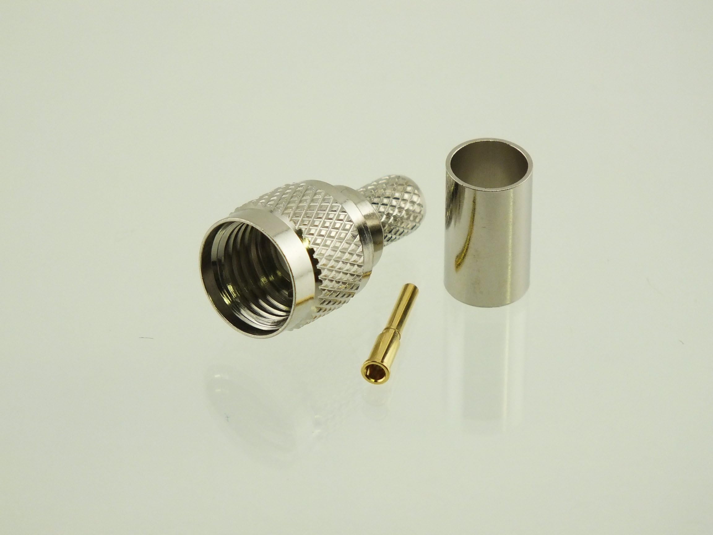 W5SWL Brand Premium Series Mini-UHF (MUHF) Male Crimp Coax Connector fits RG-8X Mini-8 LMR240 Type Coax Cables 2-Pack