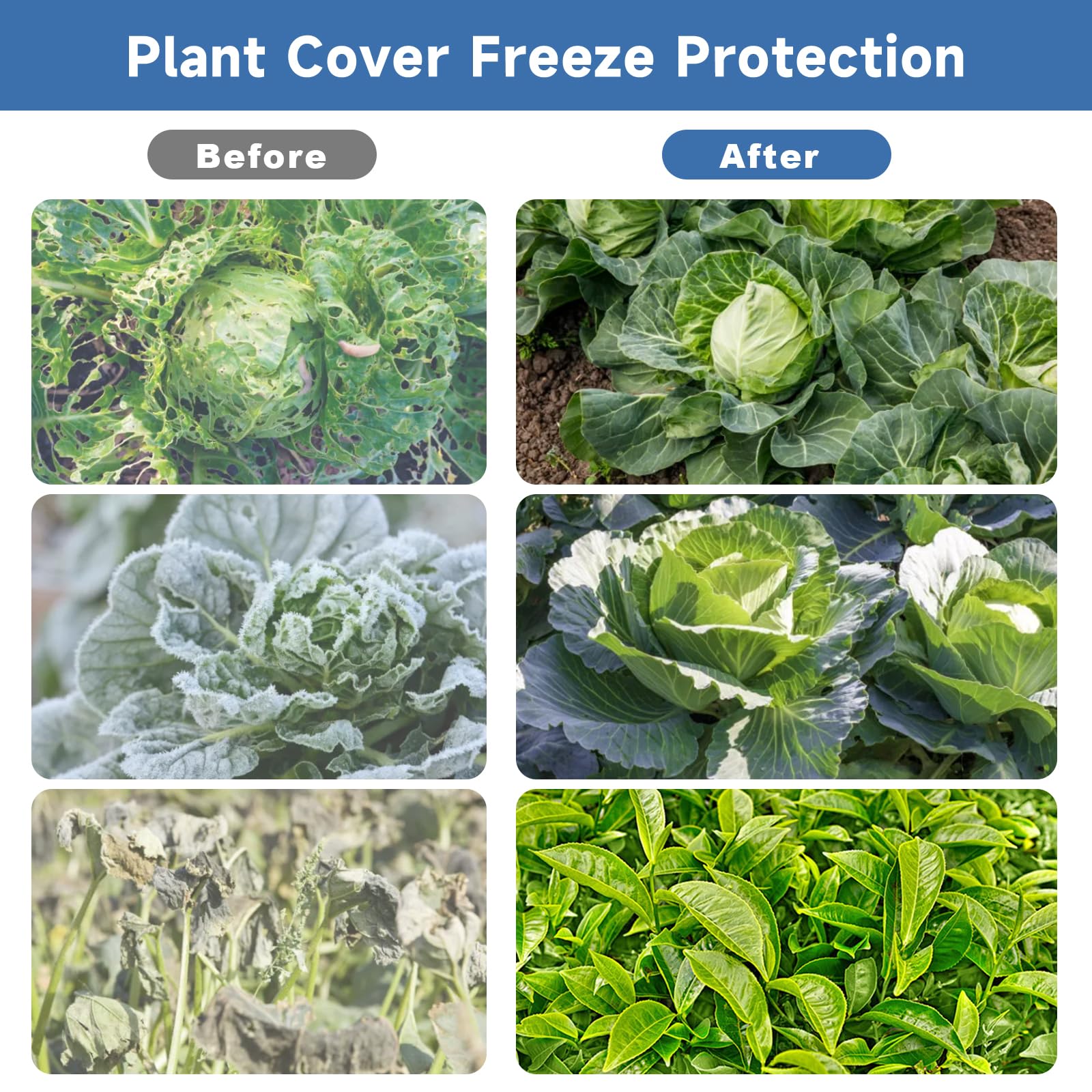 Cubiertas para plantas de protección contra congelación, 10 pies x 20 pies, 10 onzas/yd², manta flotante más gruesa, tela para plantas para invierno, heladas, nieve y protección del jardín