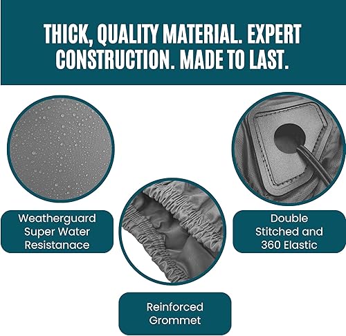 Miniatura 3 de Funda de almacenamiento para carrito de golf EZGo, para coche Club de 4 plazas con techo de 2 plazas de hasta 58 pulgadas de largo (gris o marrón)