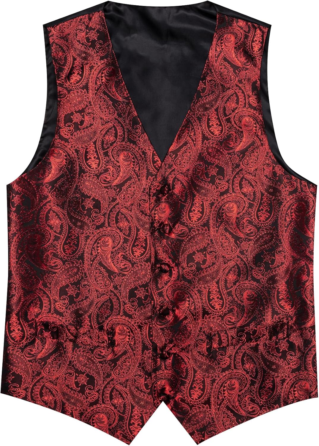 YOHOWA Formal Men Vest V-Neck Suit Vests Tie Bowtie Set Paisley Waistcoat Clip Hanky Cufflinks Lapel Pin Wedding 8PCS
