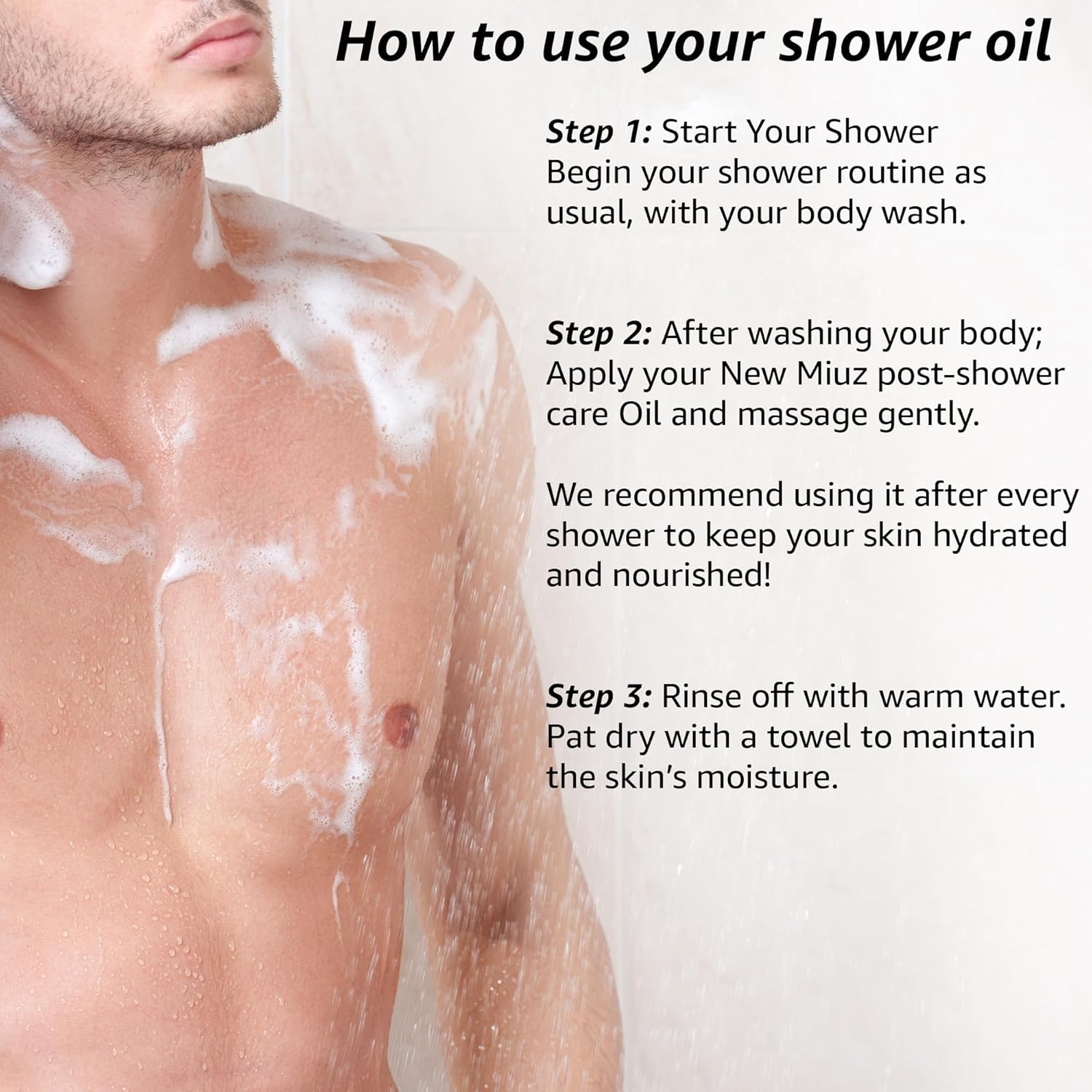 New Miuz Collagen InShower Body Conditioner Natural Post Shower Care Moisturizer for Body Legs Nourishing Bath Oil Oatmeal Honey Vanilla Self care Spa Gift - Image 4