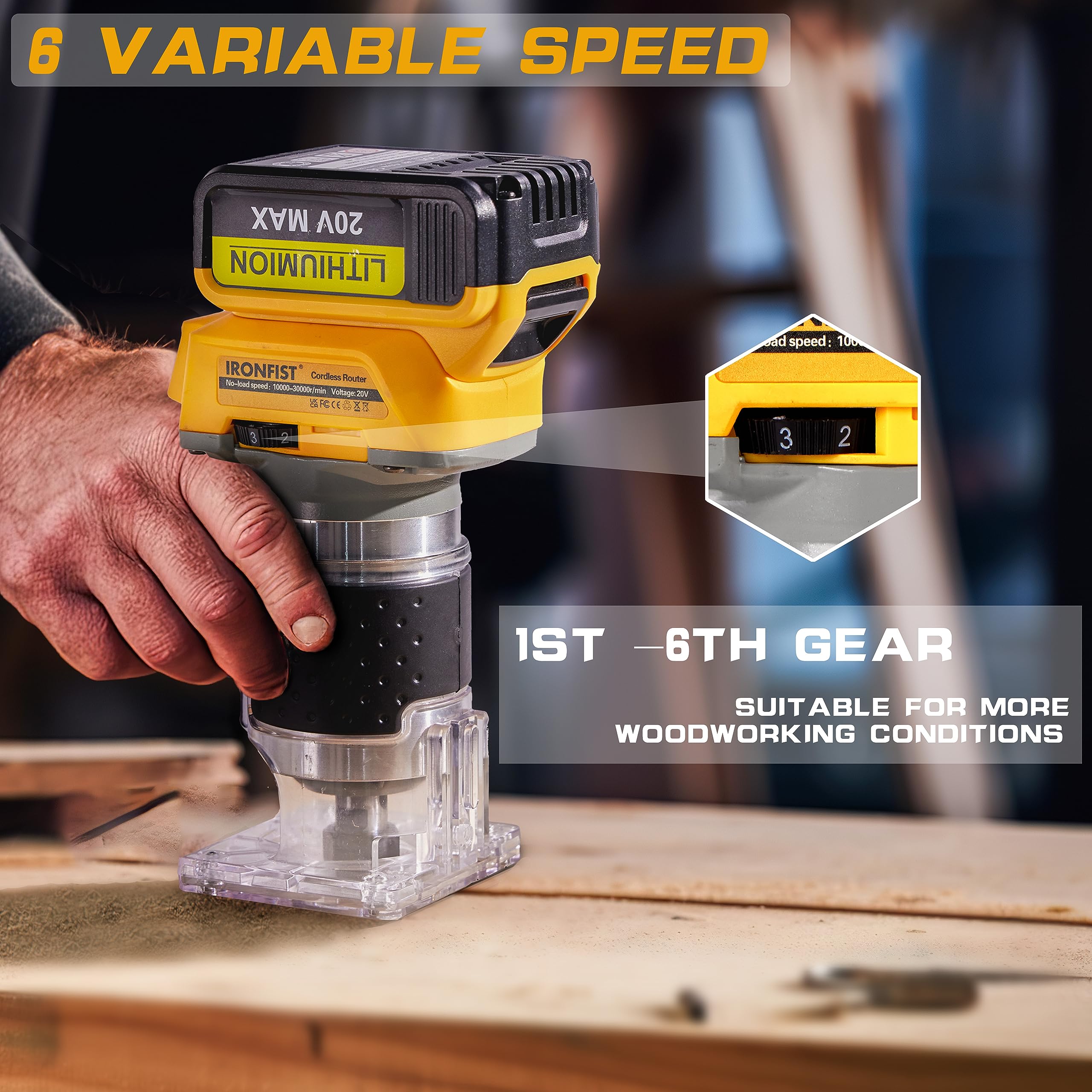 Dewalt Router Cordless Palm Router For DEWALT 20V MAX Battery