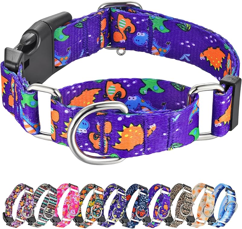 Coleira Martingale Ajustável para Cães Hikiko com Estampa Especial, Tamanho M
