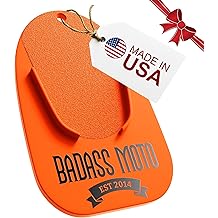 Motorcycle Kickstand Pad - Kickstand Plate - Kick Stand Puck - Motorbike Parking Coaster - Motor Cycle Stand Pad for Harley Davidson Accessories Motorcycle Gifts Kickstand Support Orange