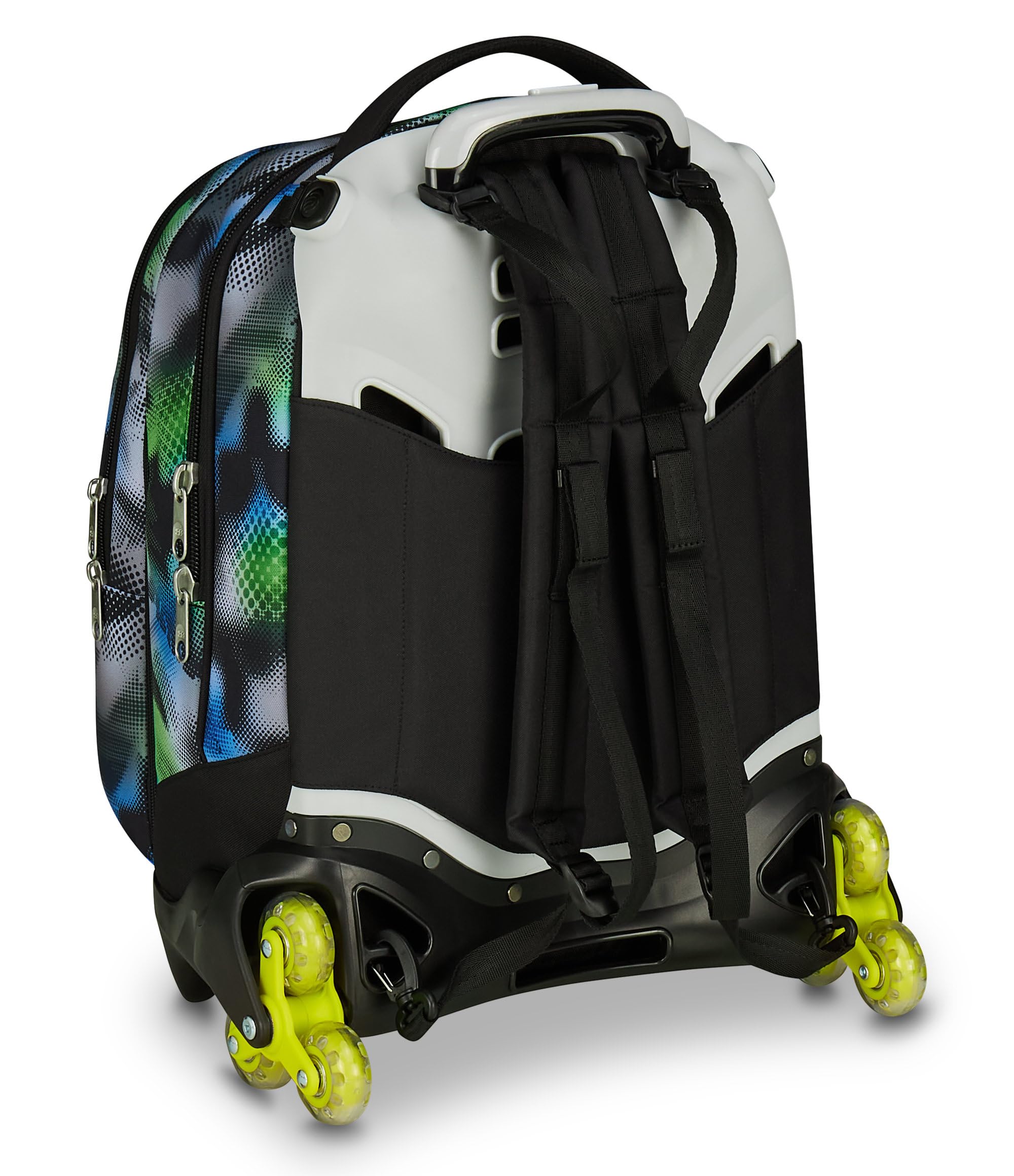 Seven Trolley Scuola Jack 3 Ruote Detach Write Down, Grigio, Zaino Con Carrello Sganciabile Da 37 Litri, Tasca Borraccia, Zainetto Staccabile, Multiuso e Spazioso, Per Scuola Elementare e Media,