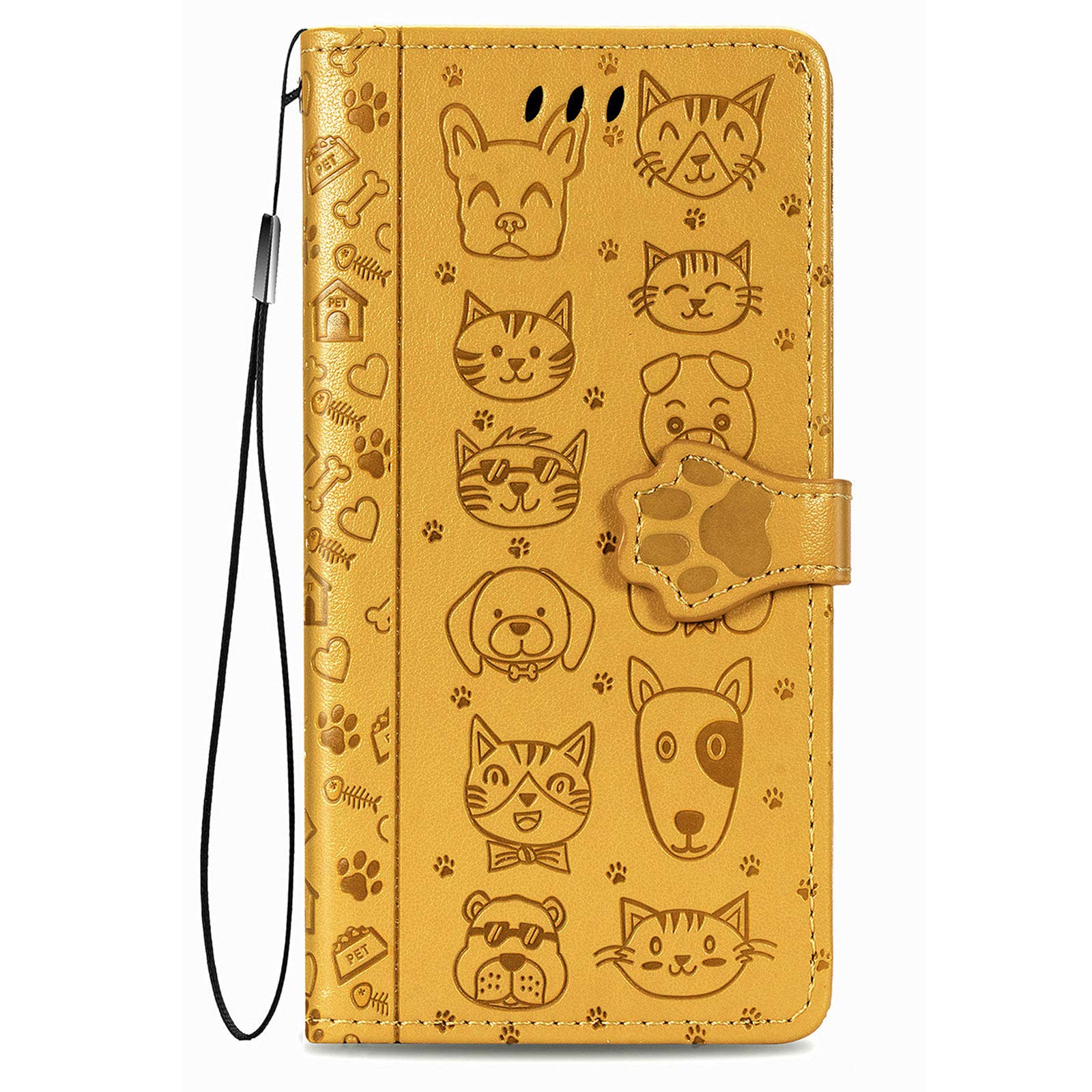Fertuo Cover Portafoglio Per ZTE Blade A33S – Custodia A Libro In Pelle Con Porta Carte E Chiusura Magnetica – Design Gatto E Cane, Rosa - 2