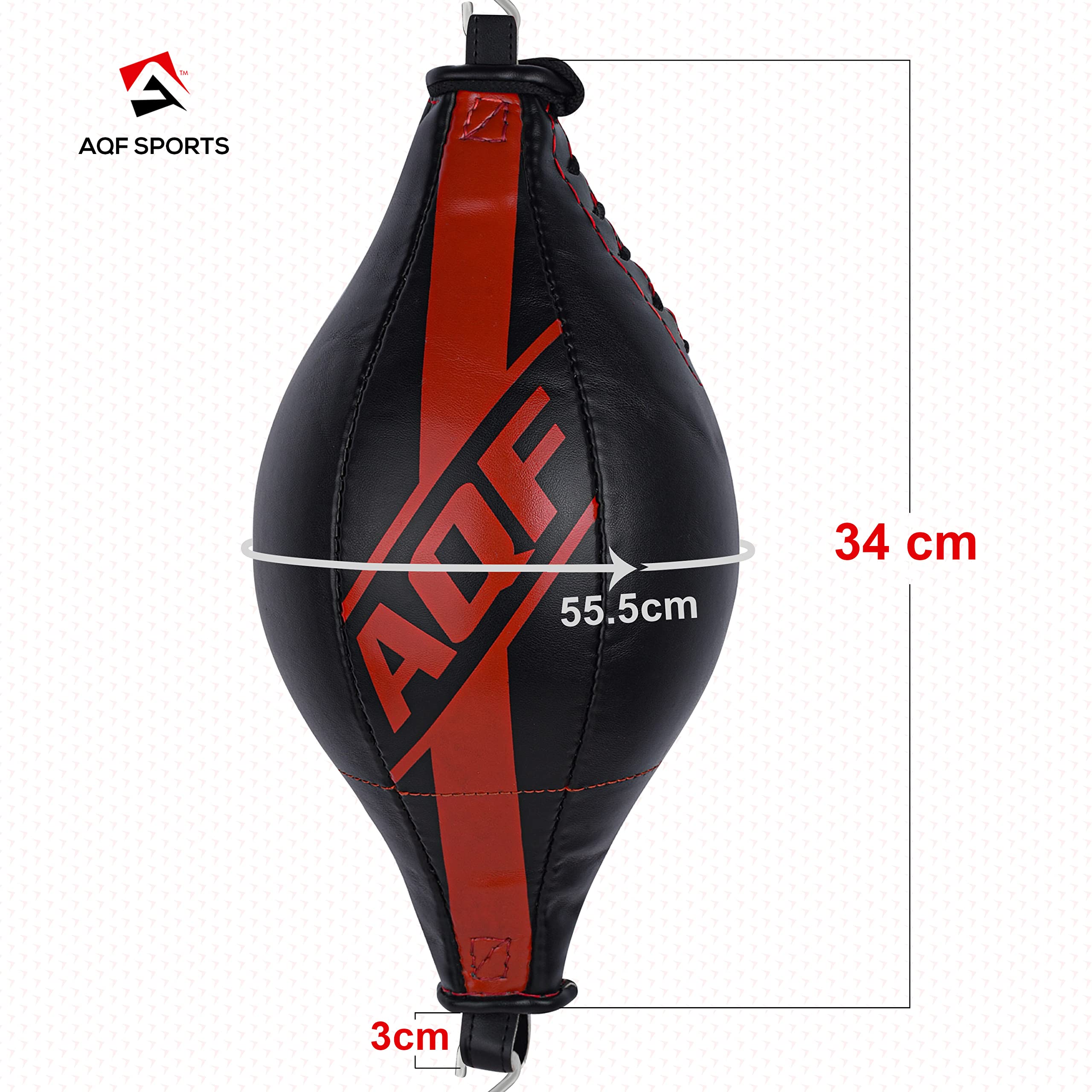 AQF Double End Speed ​​Ball Maya Hide Leder Boxen Dodge Speed ​​Bag Punching MMA Workout Boden bis zur Decke Seil