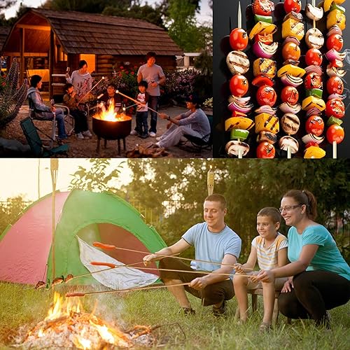 Miniatura 3 de Palitos de bambú extralargos de 36 pulgadas (150 unidades), palos de asar malvaviscos para hogueras, pinchos de madera resistentes de 0.197 pulgadas